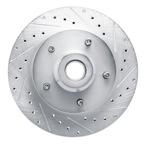 Dodge B1500 Brake Rotor (1) - Front Right - R1 Concepts - Drilled & Slotted - Silver - `94-`02